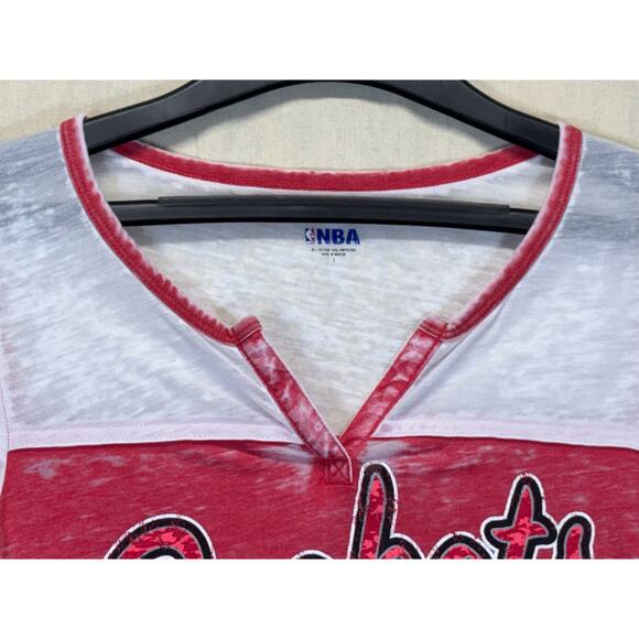 Houston Rockets Women’s V-Neck Burnout Tee 5th & Ocean by New Era Sz S - Picture 6 of 16